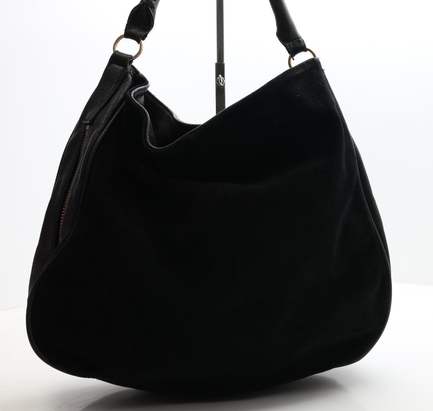 H&M Womens Black Polyester Hobo Bag Size Large