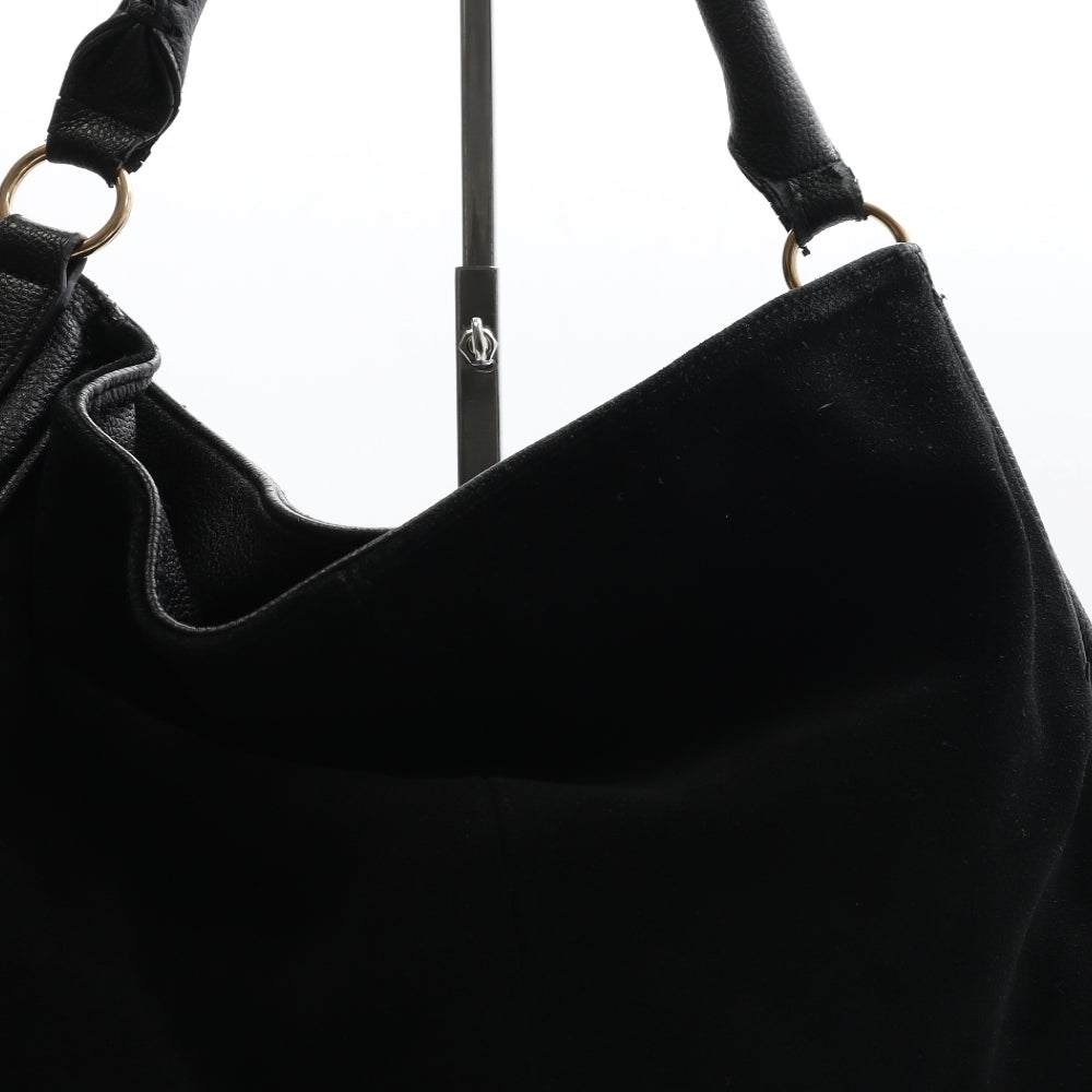 H&M Womens Black Polyester Hobo Bag Size Large