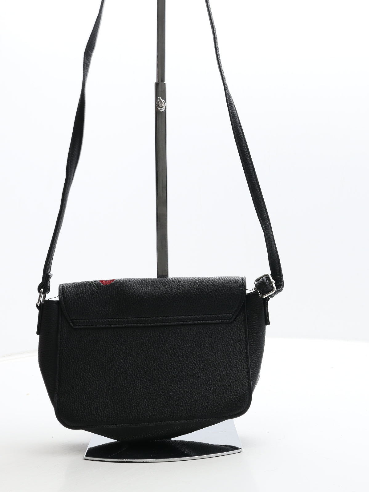 Atmosphere Womens Black Floral Polyurethane Crossbody Size Small