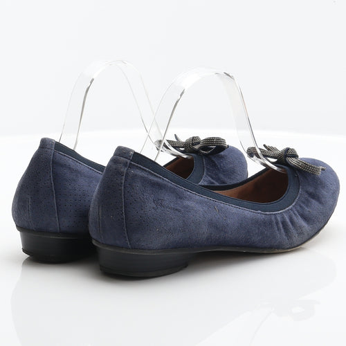 Dorking Womens Blue Leather Ballet Flat UK 6.5 40