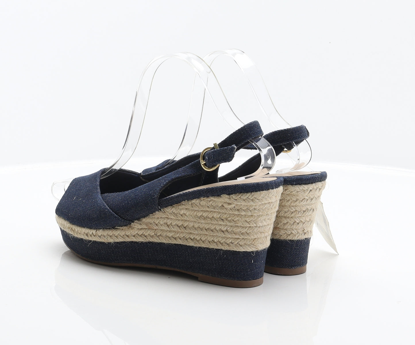 Marks and Spencer Womens Blue Polyester Espadrille Heel UK 4