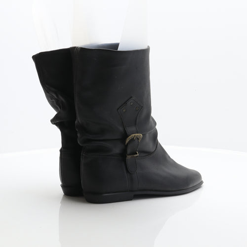 Preworn Womens Black Leather Cowboy Boot UK 7 40