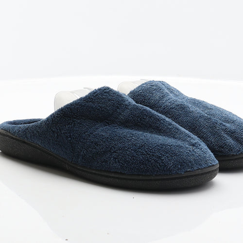 The slipper company Boys Blue Polyester Mule Slipper UK 4