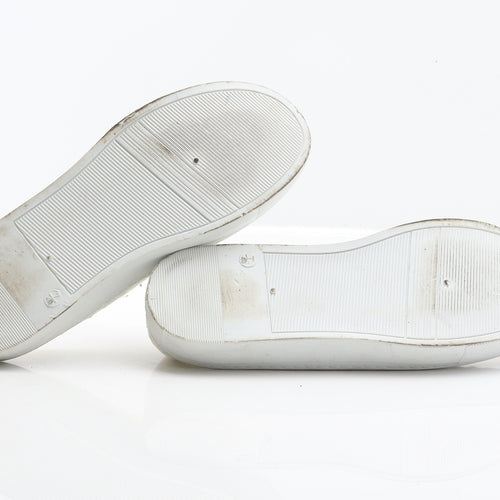 Primark Womens Ivory Floral Polyester Slip On Flat UK 7 40