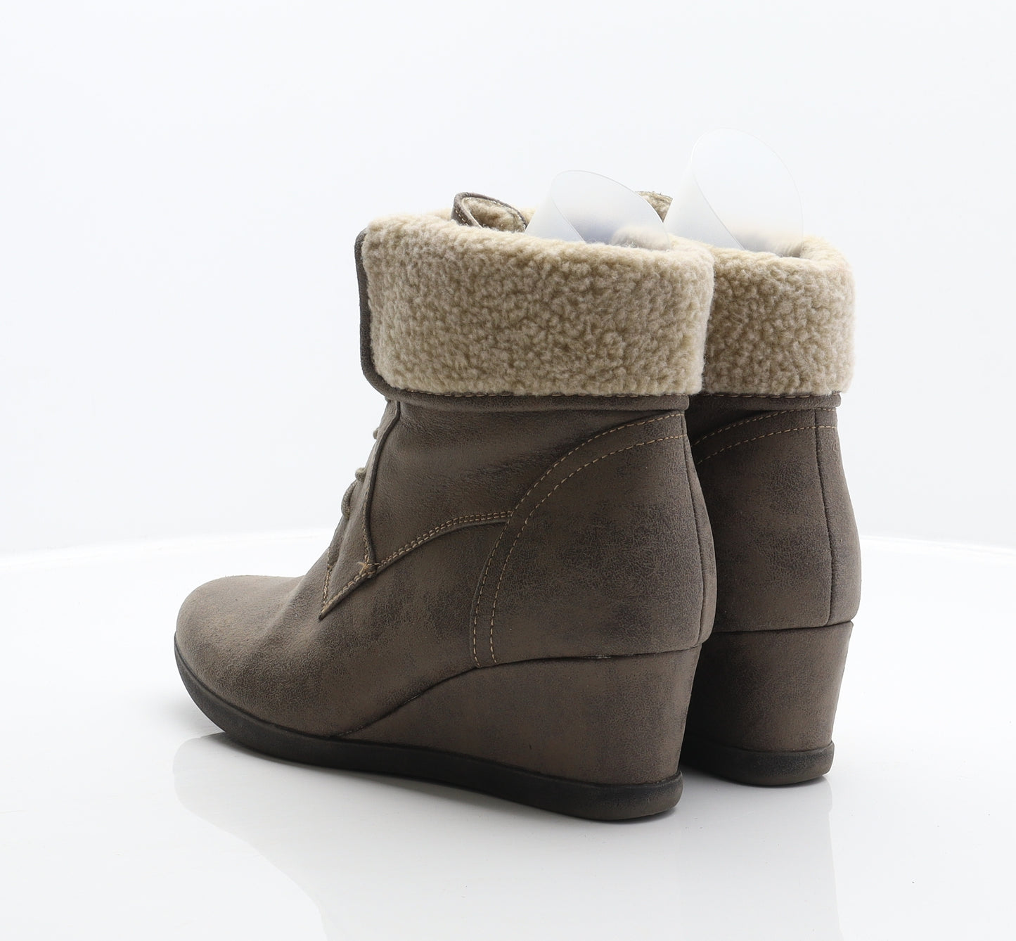 Preworn Womens Brown Synthetic Bootie Boot UK 7 41