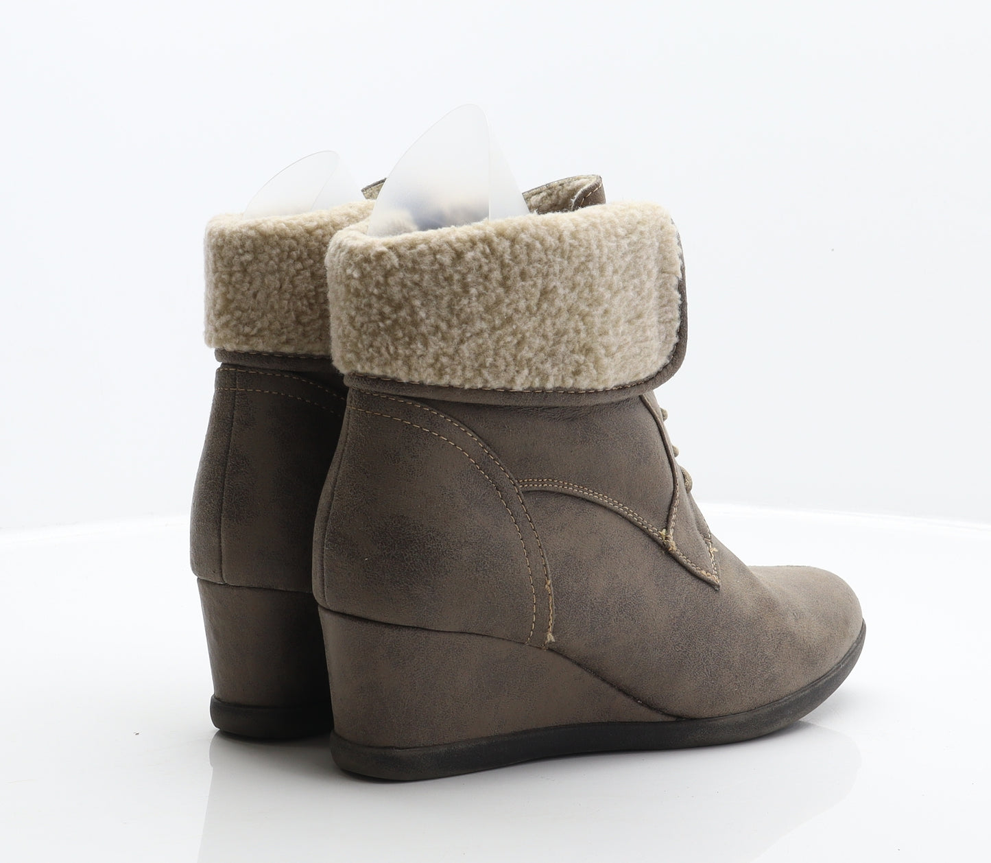 Preworn Womens Brown Synthetic Bootie Boot UK 7 41