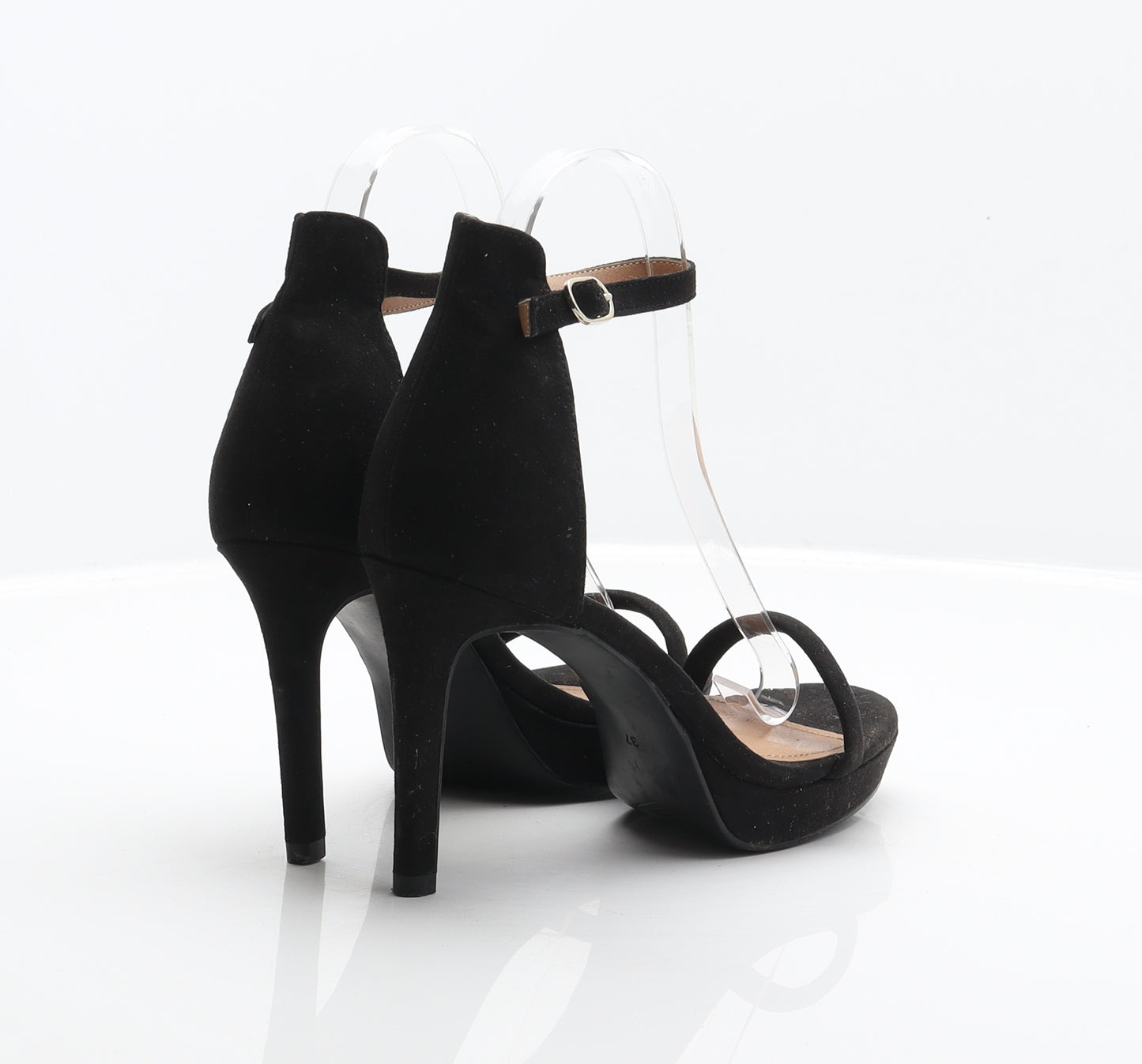 H&M Womens Black Polyester Strappy Heel UK 4 37