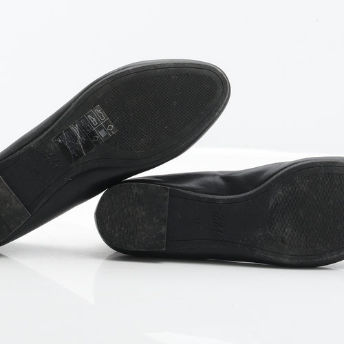 H&M Womens Black Synthetic Ballet Flat UK 4 37