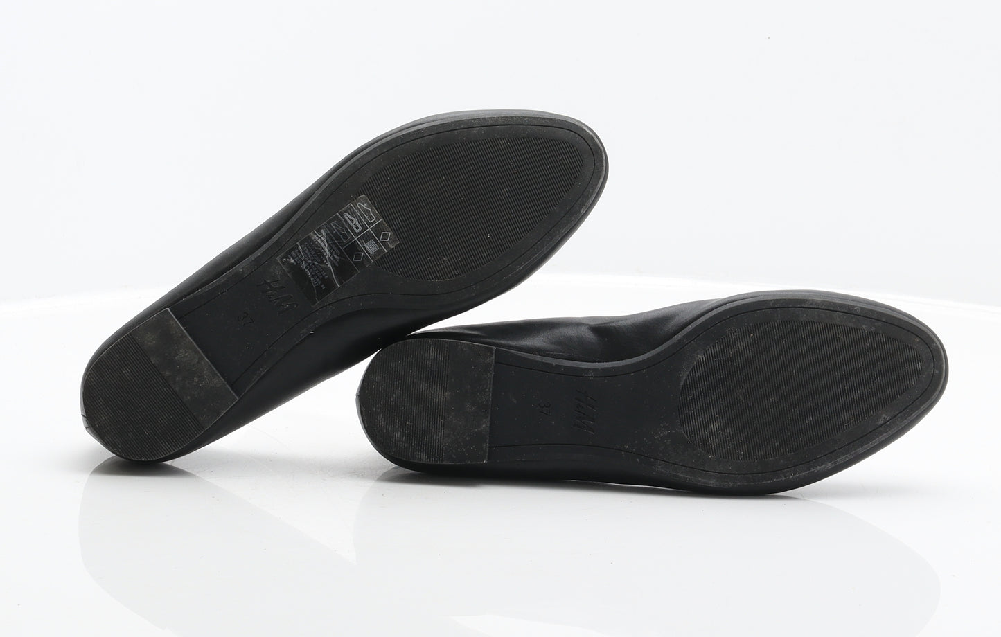 H&M Womens Black Synthetic Ballet Flat UK 4 37