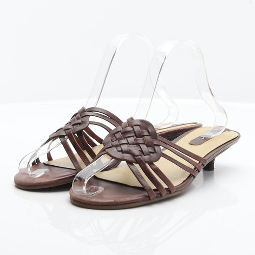 BHS Womens Brown Leather Mule Heel UK 6