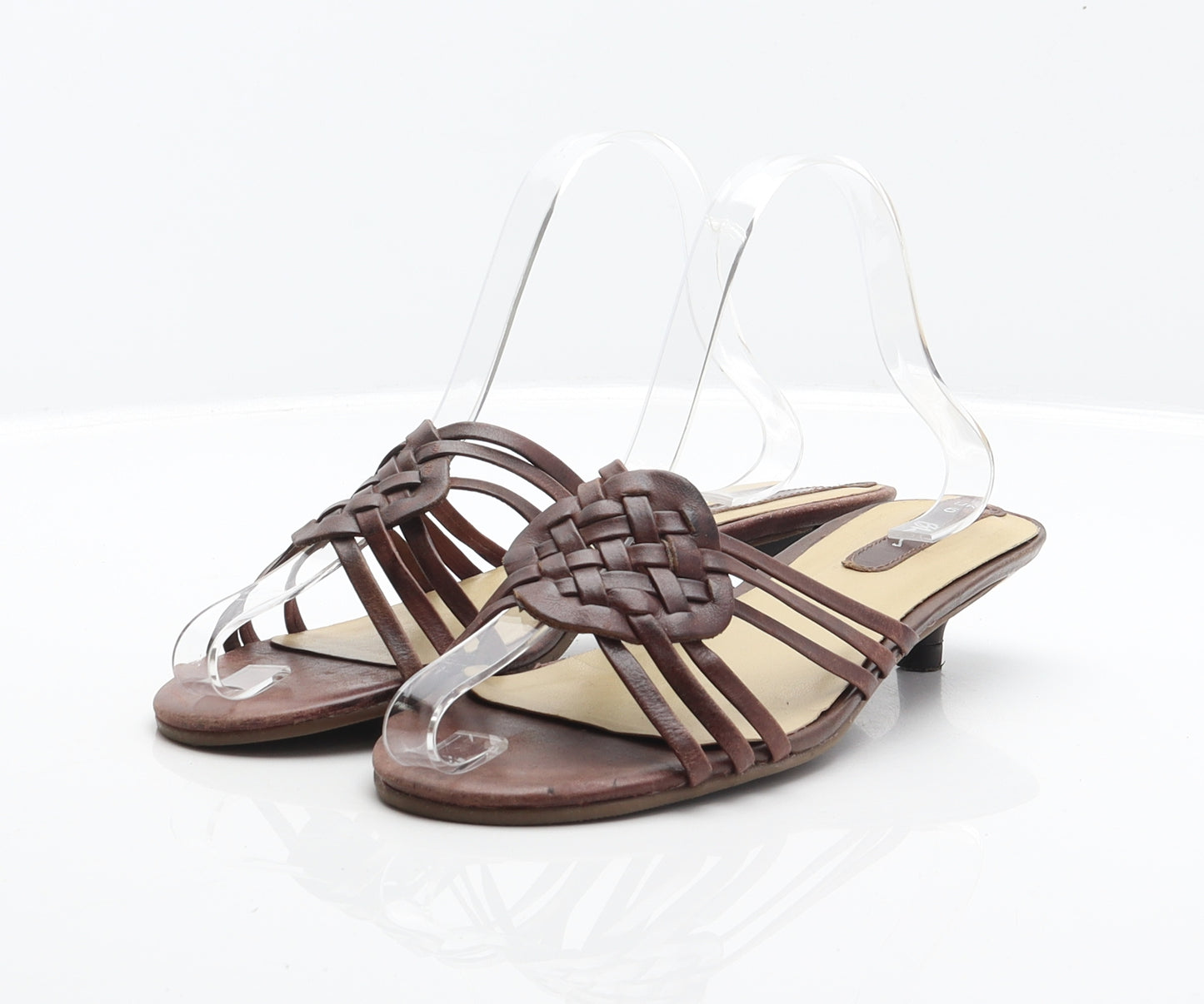 BHS Womens Brown Leather Mule Heel UK 6