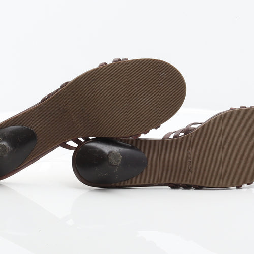 BHS Womens Brown Leather Mule Heel UK 6