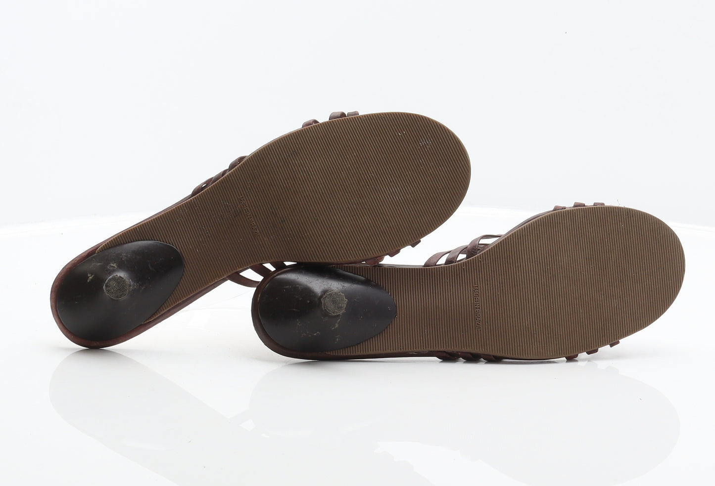 BHS Womens Brown Leather Mule Heel UK 6