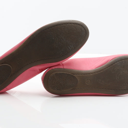 Preworn Womens Pink Synthetic Ballet Flat UK 5 38