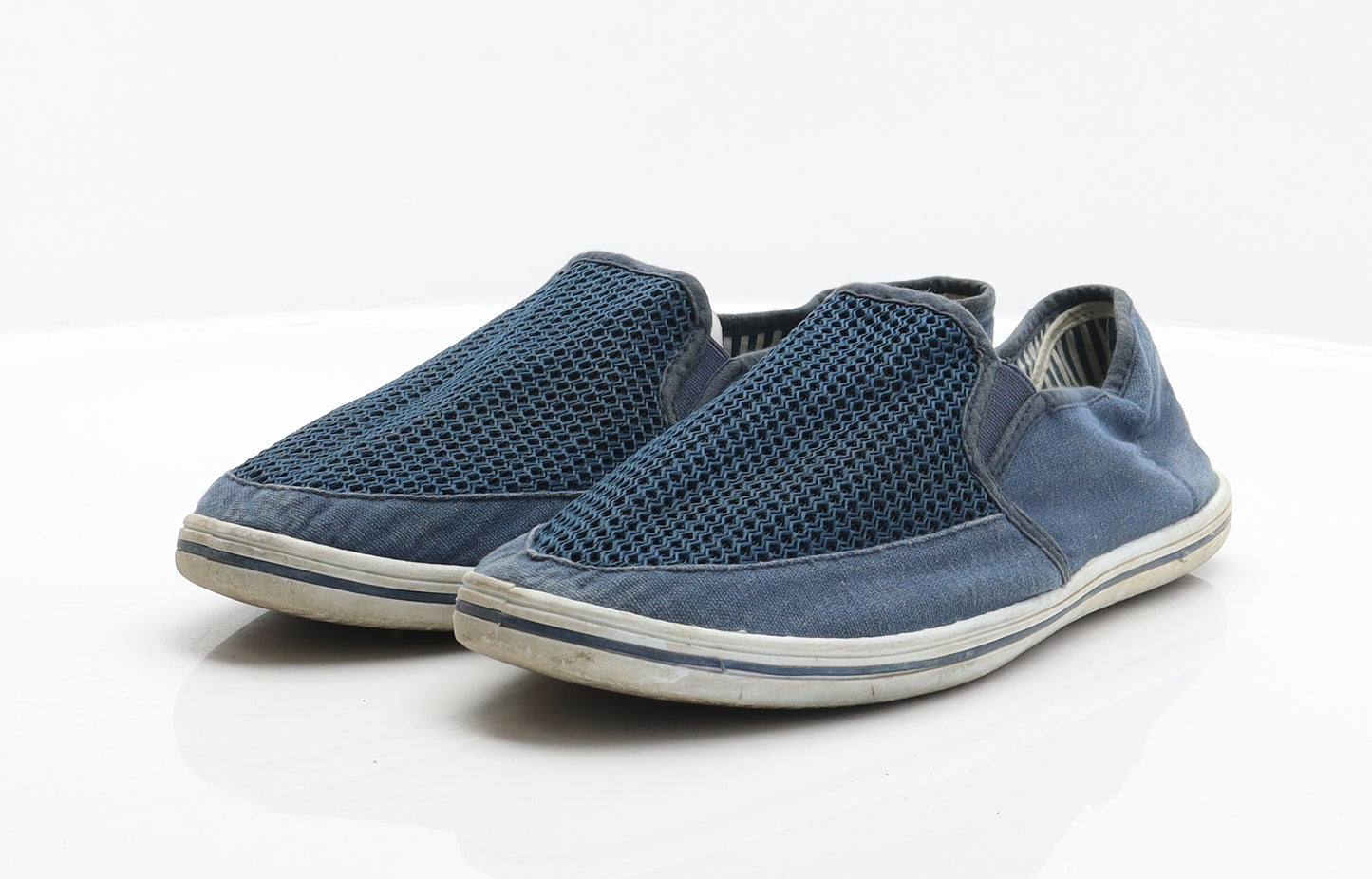 Preworn Mens Blue Fabric Slip On Casual UK 11