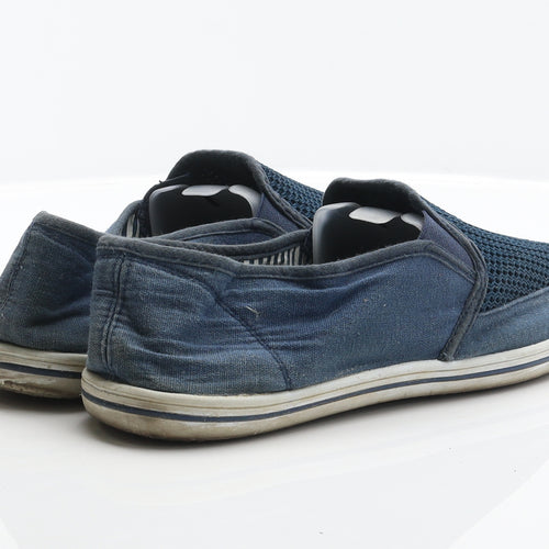 Preworn Mens Blue Fabric Slip On Casual UK 11