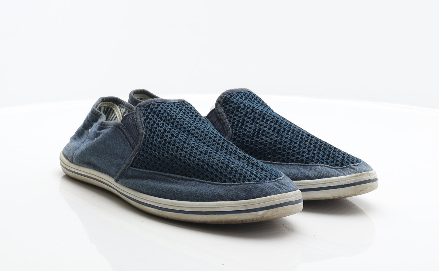 Preworn Mens Blue Fabric Slip On Casual UK 11