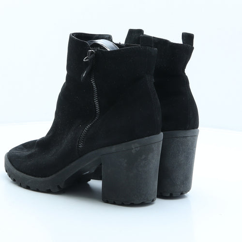 Preworn Womens Black Suede Bootie Boot UK 7