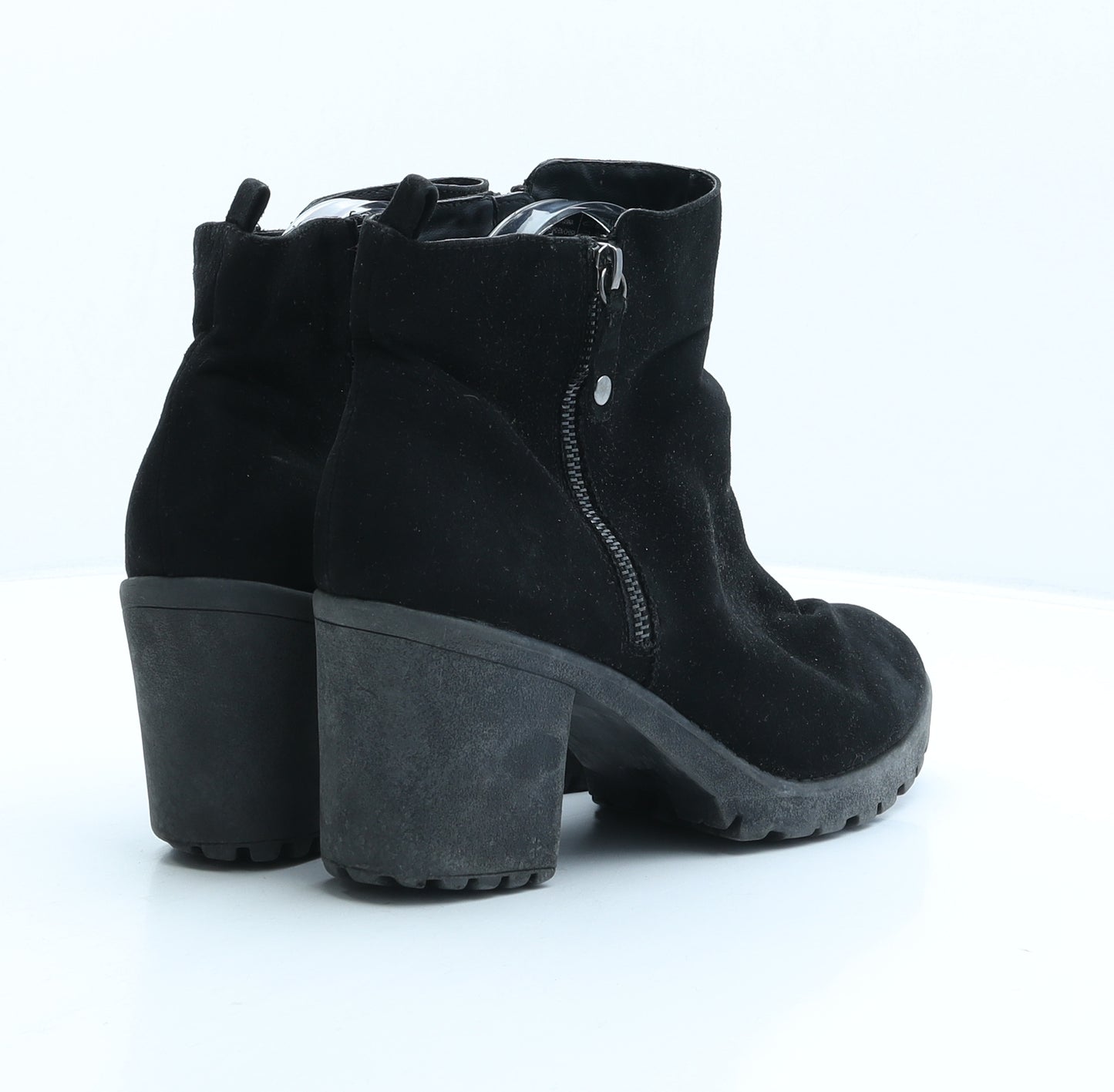 Preworn Womens Black Suede Bootie Boot UK 7