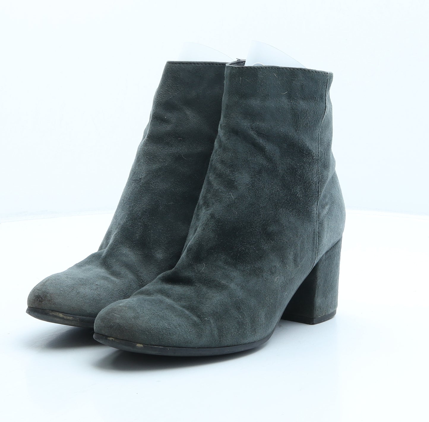 Preworn Womens Green Suede Bootie Boot UK 4