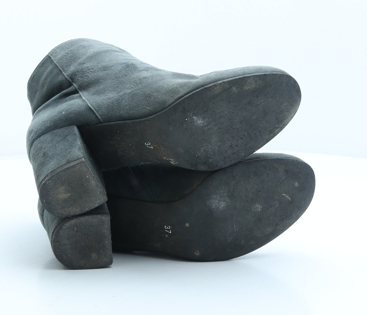 Preworn Womens Green Suede Bootie Boot UK 4