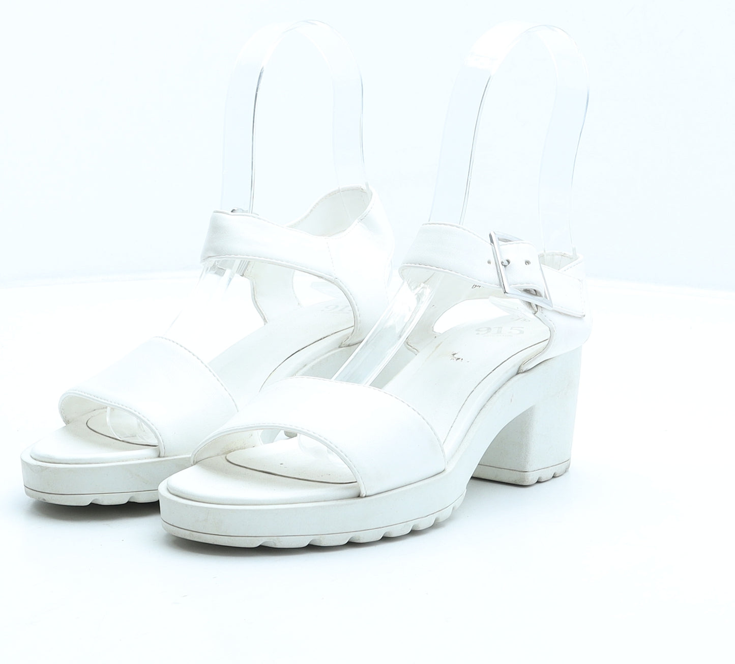 New Look Girls White Synthetic Strappy Sandal UK 1