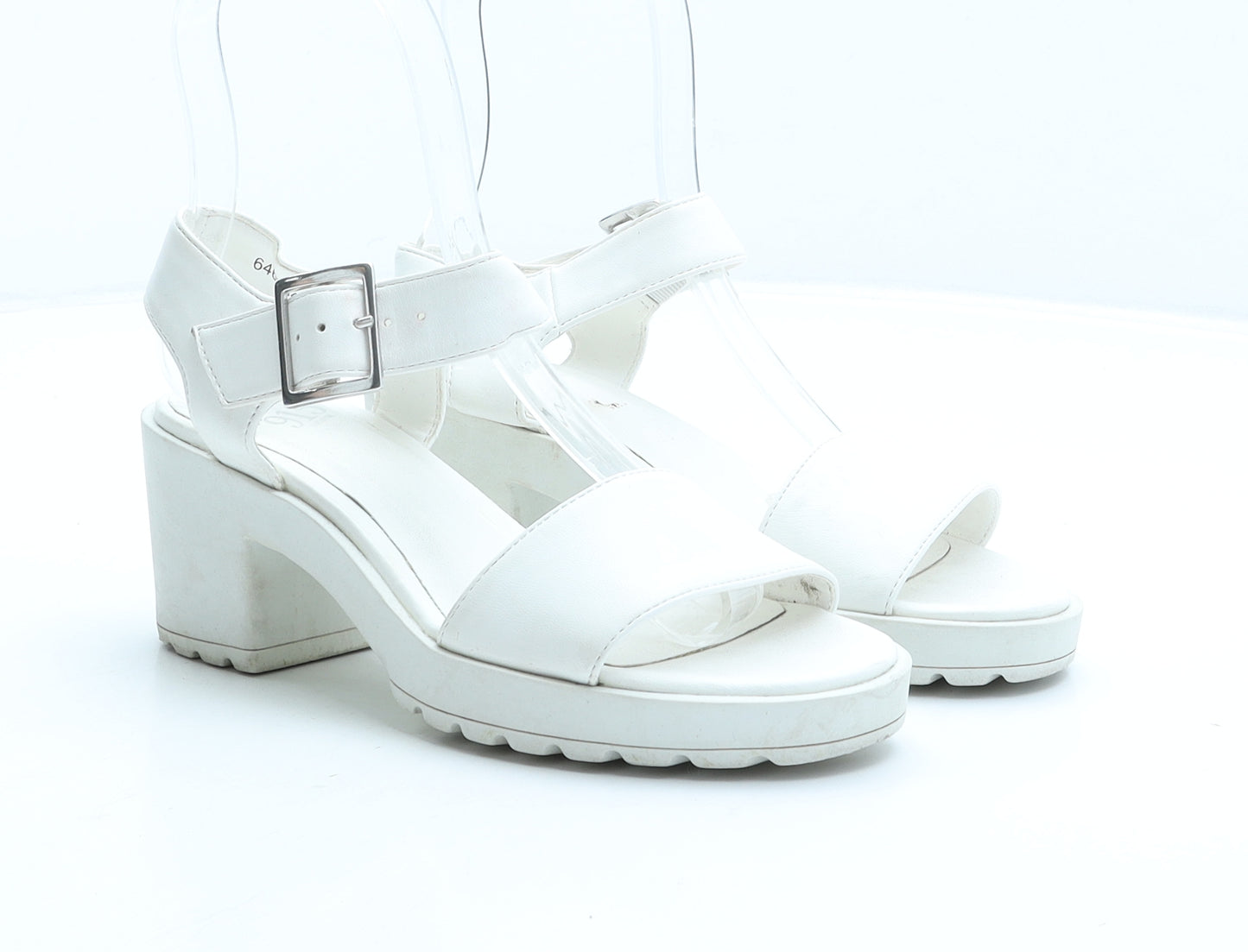 New Look Girls White Synthetic Strappy Sandal UK 1