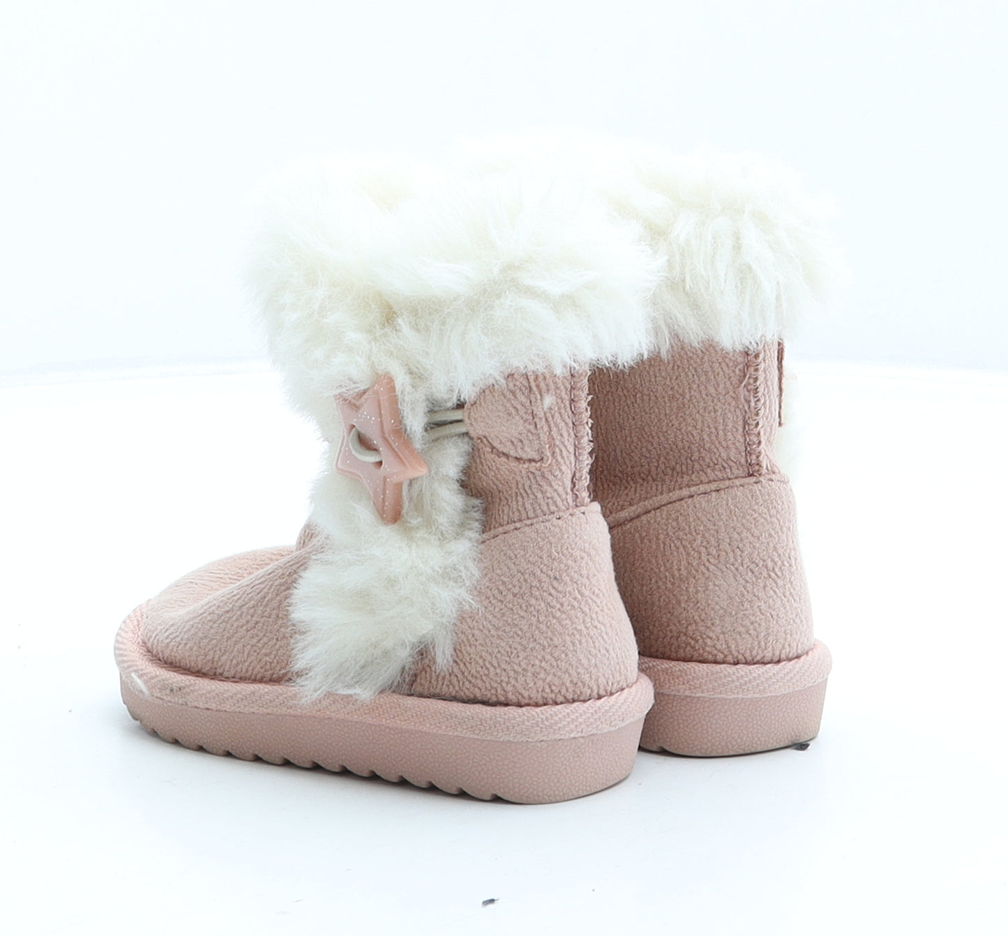 Preworn Girls Pink Suede Shearling Style Boot UK 4