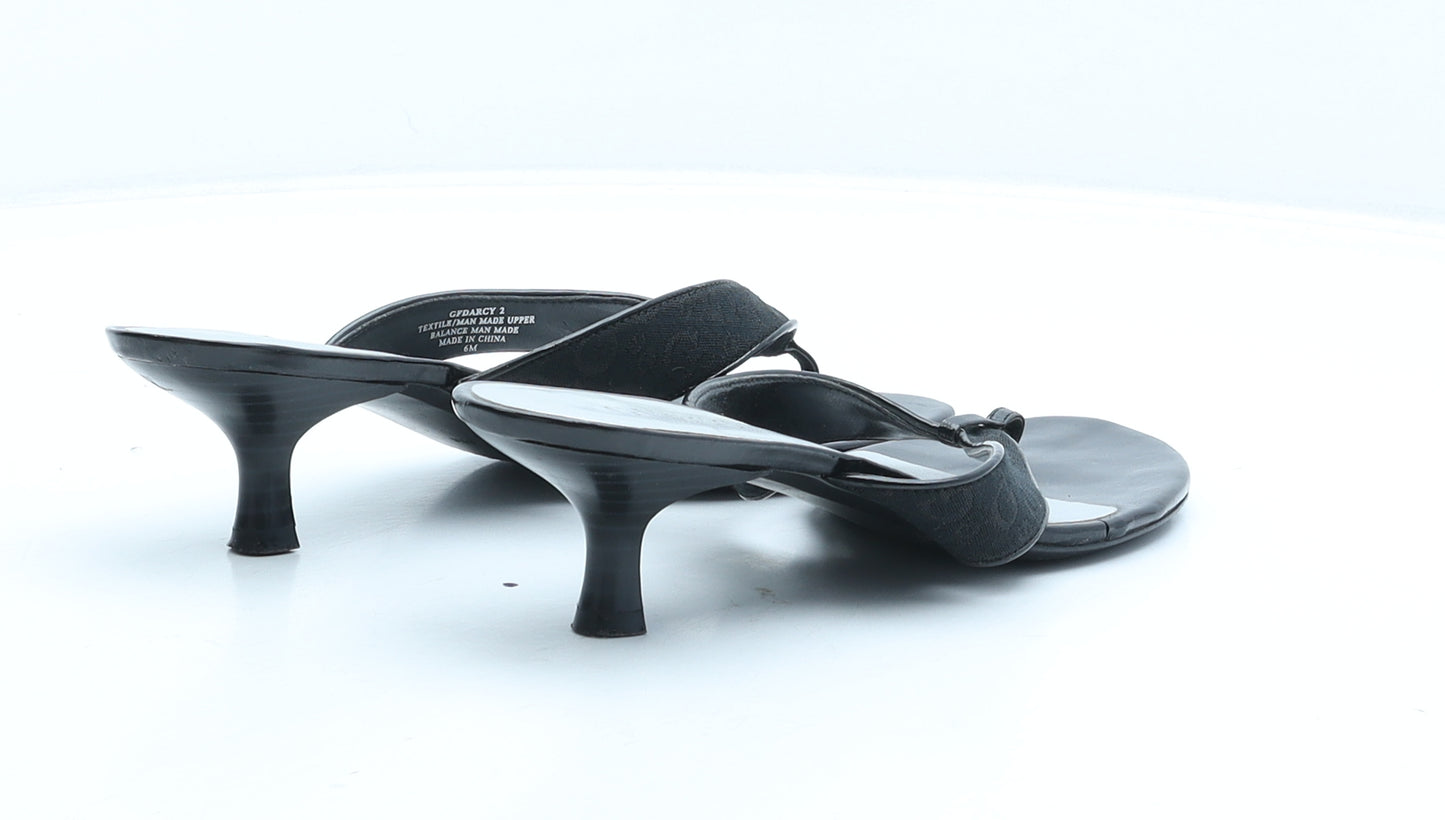 GUESS Womens Black Leather Mule Heel UK 6