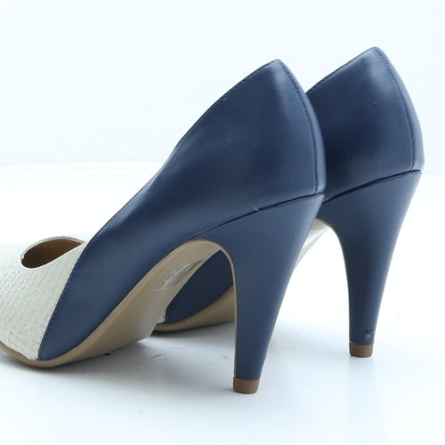 Emilio Luca X Womens Blue Colourblock Synthetic Court Heel UK 3