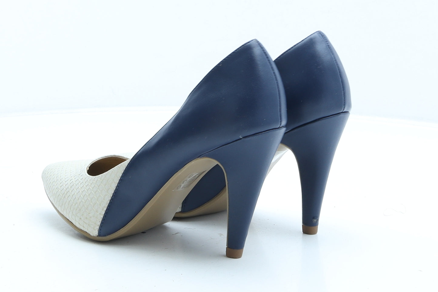 Emilio Luca X Womens Blue Colourblock Synthetic Court Heel UK 3