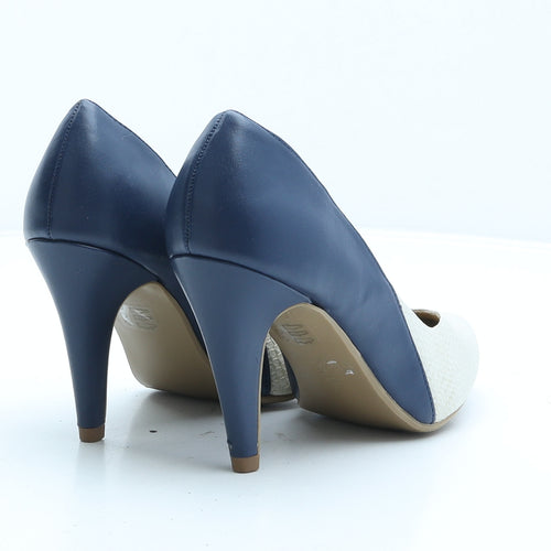 Emilio Luca X Womens Blue Colourblock Synthetic Court Heel UK 3