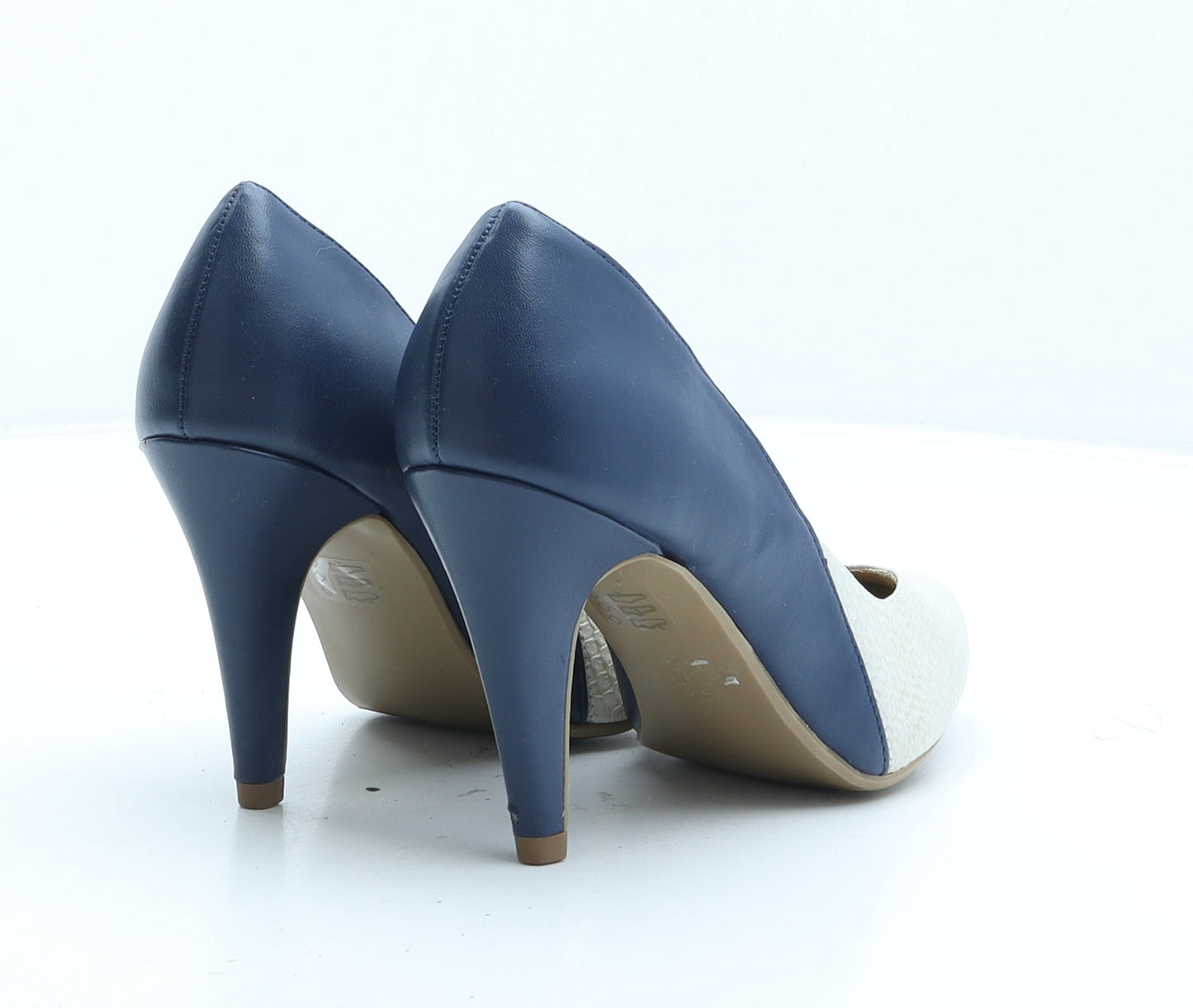 Emilio Luca X Womens Blue Colourblock Synthetic Court Heel UK 3