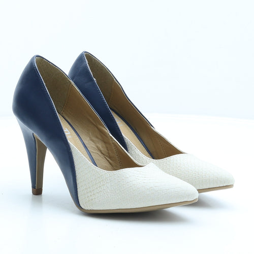 Emilio Luca X Womens Blue Colourblock Synthetic Court Heel UK 3