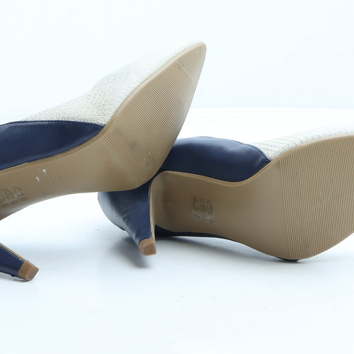 Emilio Luca X Womens Blue Colourblock Synthetic Court Heel UK 3