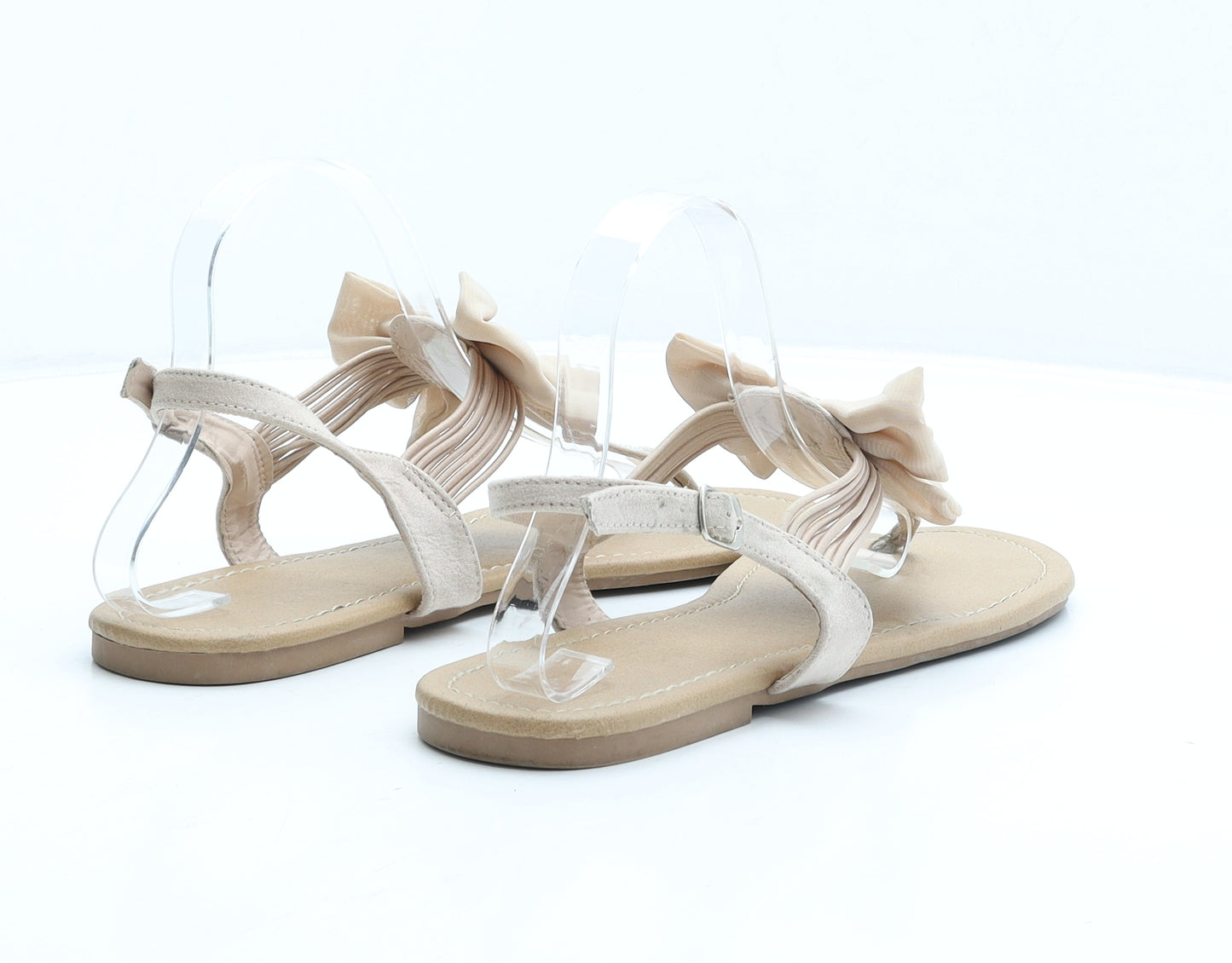 Preworn Womens Beige Suede Slingback Sandal UK 9