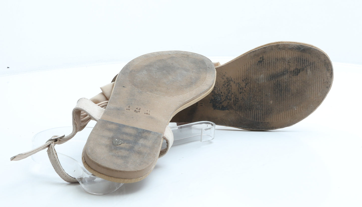 Preworn Womens Beige Suede Slingback Sandal UK 9