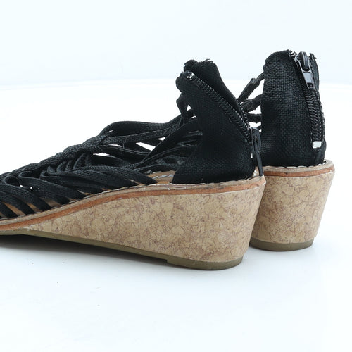 Rocket Dog Womens Black Fabric Gladiator Heel UK 3