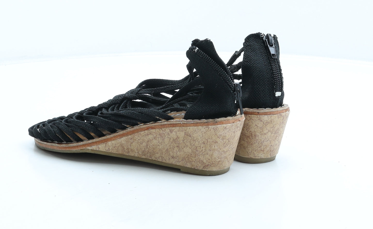 Rocket Dog Womens Black Fabric Gladiator Heel UK 3