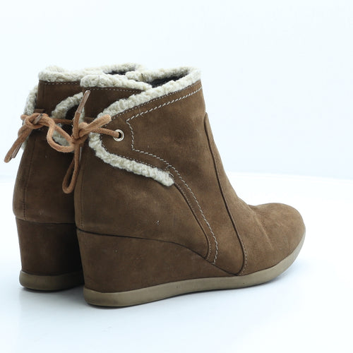 Evans Womens Beige Suede Bootie Boot UK 5 38