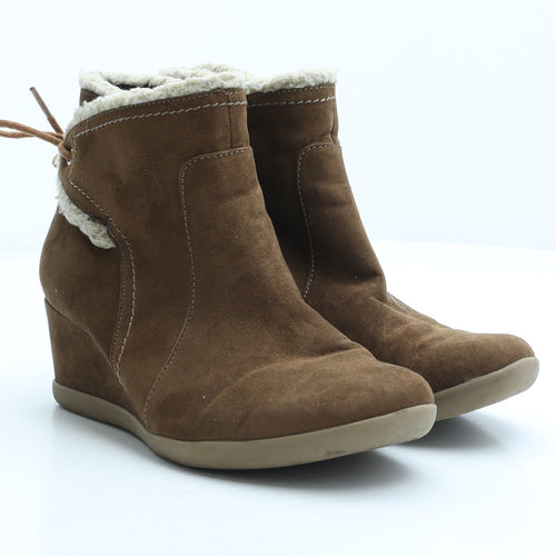 Evans Womens Beige Suede Bootie Boot UK 5 38