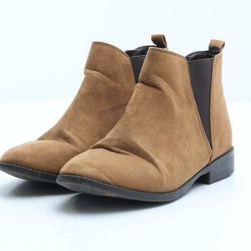 Primark Womens Beige Suede Chelsea Boot UK 3