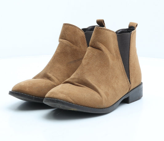 Primark Womens Beige Suede Chelsea Boot UK 3