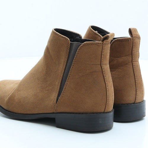 Primark Womens Beige Suede Chelsea Boot UK 3