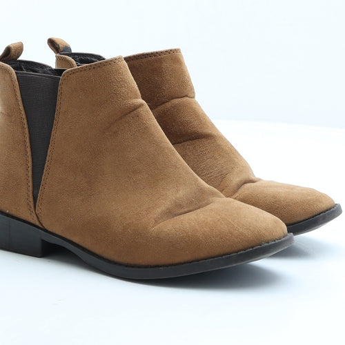 Primark Womens Beige Suede Chelsea Boot UK 3
