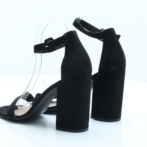 New Look Womens Black Suede Strappy Heel UK 7