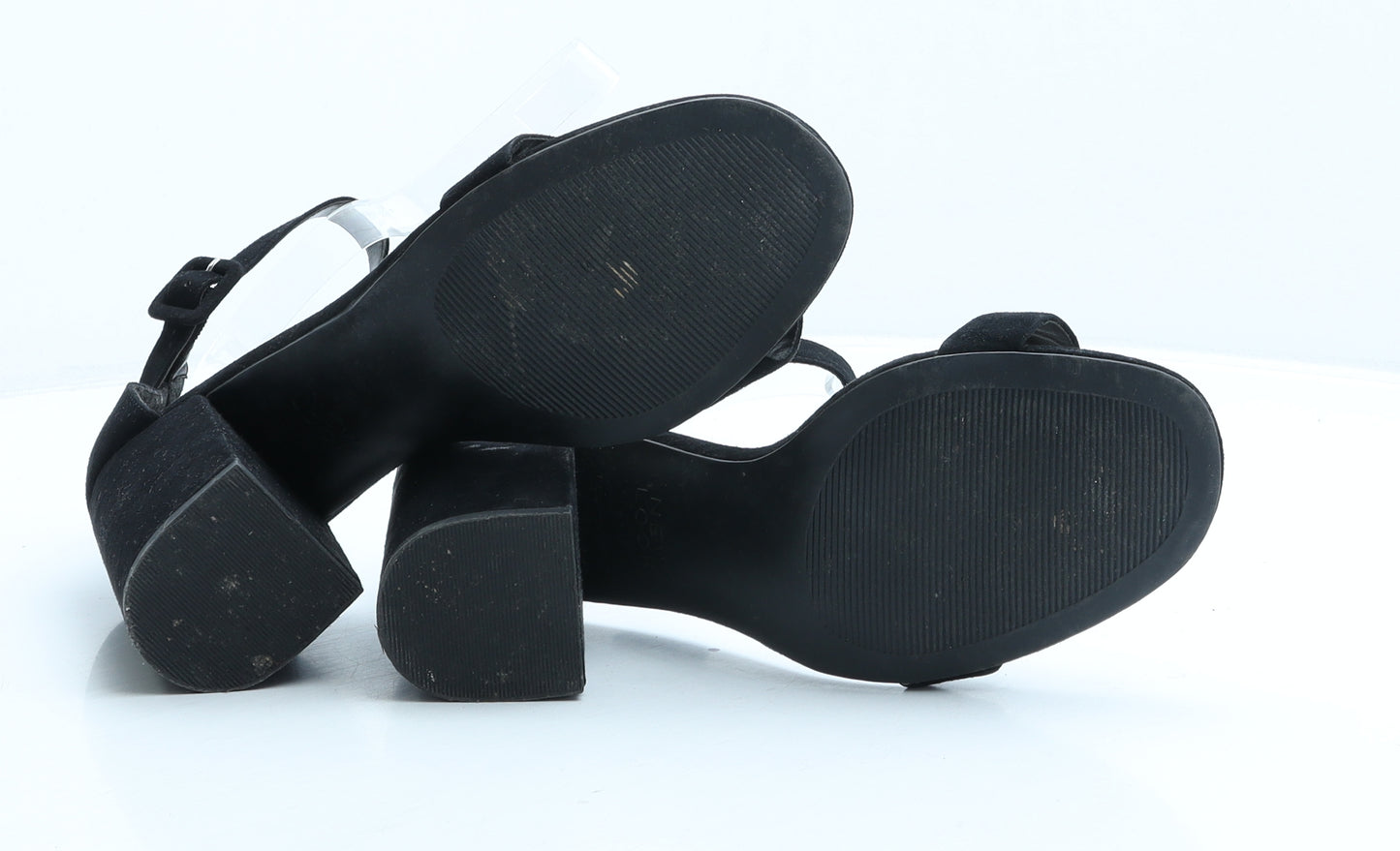 New Look Womens Black Suede Strappy Heel UK 7