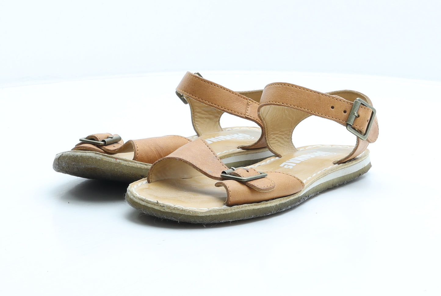 Clarks Womens Brown Leather Strappy Sandal UK 3