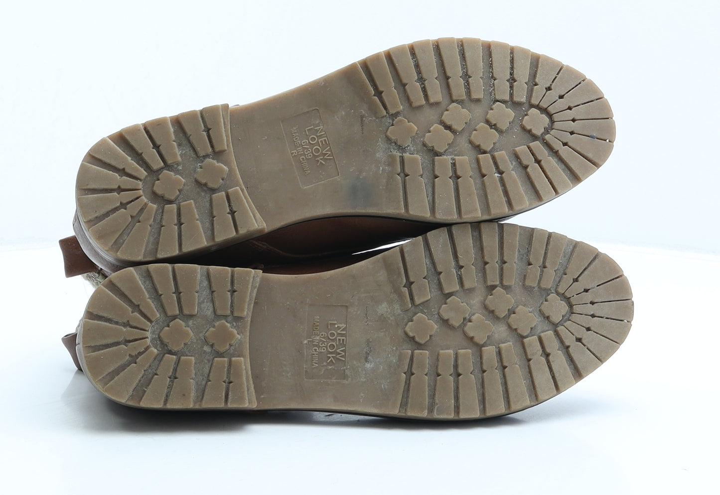 New Look Womens Brown Synthetic Combat Boot UK 6