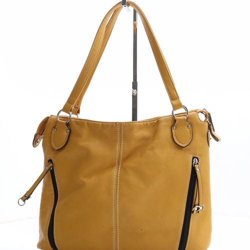 Envy Womens Yellow Polyethylene Top Handle Bag Size Large